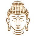 Lord Gautam Buddha Printable Vector Stencil Art Royalty Free Stock Photo