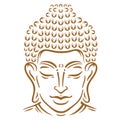 Lord Gautam Buddha Face Printable Vector Stencil Royalty Free Stock Photo