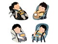 Illustration of Baby Sleeping in Stroller