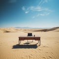 Desert Solitude: Remote Office Oasis Amidst Tranquil Sandscapes