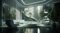 Shimmering Silver & Lush Forest Green: Bionic, Award-Winning 8K HD Interior Desig