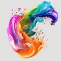 Vibrant Chromatic Explosion Colorful Paint Splash on Isolated Background, Abstract artistic background Royalty Free Stock Photo