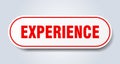 experience sign. rounded isolated button. white sticker