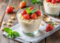 Indulgent Creamy Tapioca Pudding A Tropical Delight in a Delicate Glass Cup Royalty Free Stock Photo