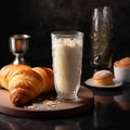 Creamy and frothy Birz with sweet pastries