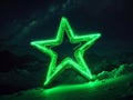 Celestial Harmony in Green: Neon Starlight Illuminating the Night