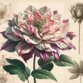 Floral Splendor Unveiled: AI Crafted Botanical Sketch