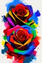 Roses in Airbrushed Splendor Royalty Free Stock Photo