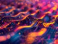 Abstract Digital Encryption Dance - Futuristic Cybersecurity Technology Art
