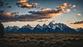 Sunrise Over the Grand Teton Mountains Royalty Free Stock Photo