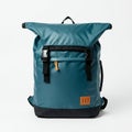 AI-Generated Image: Vibrant Backpack with Brown Accents on White Background Royalty Free Stock Photo