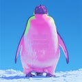 Pink Penguin on Ice - A Magical Moment Royalty Free Stock Photo