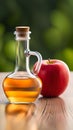 Apple vinegar in a bottle illustration ai generated