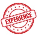 EXPERIENCE text on red grungy round rubber stamp