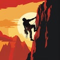 Minimalist Artwork of Rock Climbing with Adrenaline and Ambition