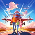 Skyward Adventure: Multi-Generational Family Soaring through the Skies with Jetpacks