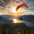 Skydiver Soaring over Lush Rainforests of Vancouver