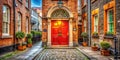 Discover Exquisite Dublin Doors Handcrafted Solid Wood Traditional Irish Designs Superior Exterior Entrance Solutions Royalty Free Stock Photo