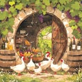 Charming Vintage Wine Cellar Royalty Free Stock Photo