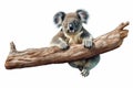 Koala Serenity: Peaceful Koala Resting on a White Background