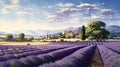 A Serene Morning In Provence\'s Lavender Fields Royalty Free Stock Photo