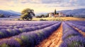 A Serene Morning In Provence\'s Lavender Fields Royalty Free Stock Photo