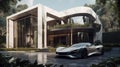 Imposing Luxury Palace Boasts Bright-Light Supercar