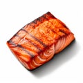 Flavorful Delight: Grilled Salmon on a White Canvas