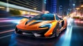 Hyper-Car Racin.: Unleash the Thrill of State-of-the-Art Speed. Generate by AI.