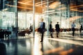 Urban Hustle: Blurred Silhouettes of People in Motion Indoors - office, school, university, shopping mall or public place Royalty Free Stock Photo