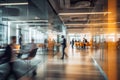 Urban Hustle: Blurred Silhouettes of People in Motion Indoors - office, school, university, shopping mall or public place Royalty Free Stock Photo