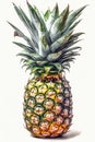 Juicy Delight: Realistic Pineapple on White Background