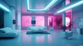 Award-Winning Bionic Interior: Aqua Blue and Bright Pink Shine in 8K HD