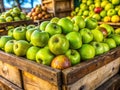 SunKissed Zanzibar Apples A Taste of the Tropics in a Rustic Crate at a Vibrant African Market