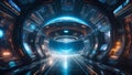 vibrant fusion: ai tech spaceship artistic vision. ai generated