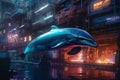 The Cyberpunk Dolphin: An Urban Neon Masterpiece in 3D Cinematic Lighting