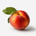 Juicy Peaches on White Background: A Realistic Stock Image Royalty Free Stock Photo
