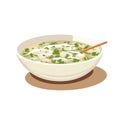 Comfort in a Bowl: Soup with Dumplings Vector Illustration