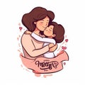 happy mother\'s day , Endearing Mom-Daughter Hugs - Generative AI Art