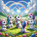 Rainbow Magic: Baby Unicorns Paint the Sky with AI-Generated Splendor