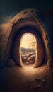 Empty Tomb of Jesus. AI Generative.