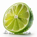 Freshly cut Lime photo white background