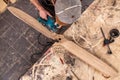 Experienced carpenter work Royalty Free Stock Photo