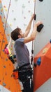 Experienced Climber Challenging Wall Obstacles Royalty Free Stock Photo