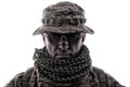 Experienced commando army military soldier studio portrait