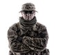 Experienced commando army military soldier studio portrait Royalty Free Stock Photo