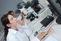experienced female scientist doing research Royalty Free Stock Photo