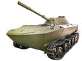 Experienced light amphibious tank K-90 isolated