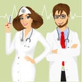 Experienced male and female doctors Royalty Free Stock Photo