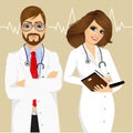 Experienced male and female doctors Royalty Free Stock Photo